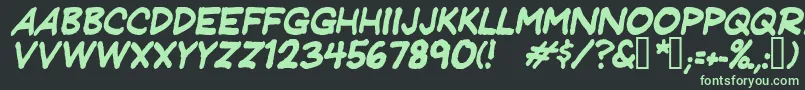 Jeffreyprintitalic-fontti – vihreät fontit mustalla taustalla