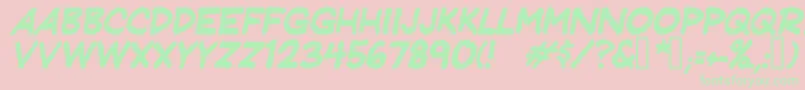 Jeffreyprintitalic Font – Green Fonts on Pink Background