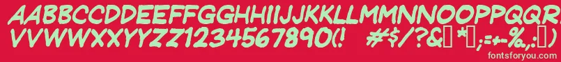 Jeffreyprintitalic Font – Green Fonts on Red Background