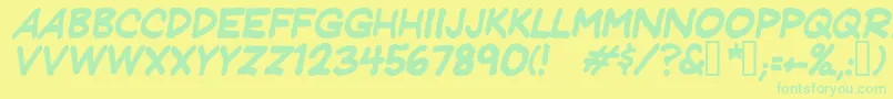 En savoir plus sur la police Jeffreyprintitalic Police Jeffreyprintitalic – polices vertes sur fond jaune