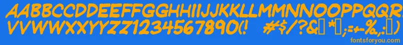 Jeffreyprintitalic Font – Orange Fonts on Blue Background