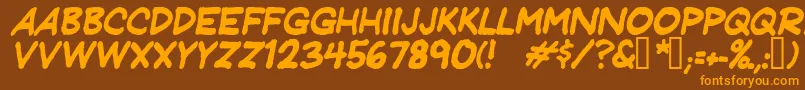 Jeffreyprintitalic Font – Orange Fonts on Brown Background