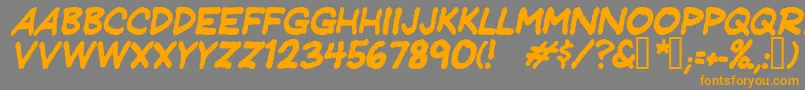 Jeffreyprintitalic Font – Orange Fonts on Gray Background
