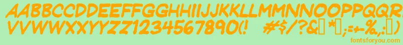 Jeffreyprintitalic Font – Orange Fonts on Green Background