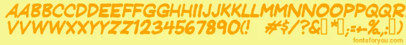 Jeffreyprintitalic Font – Orange Fonts on Yellow Background