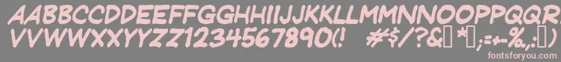 Jeffreyprintitalic Font – Pink Fonts on Gray Background