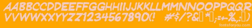 Jeffreyprintitalic Font – Pink Fonts on Orange Background