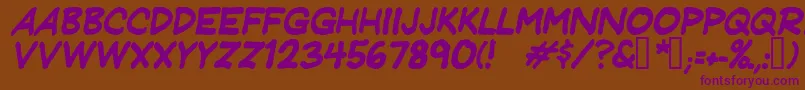 Jeffreyprintitalic Font – Purple Fonts on Brown Background