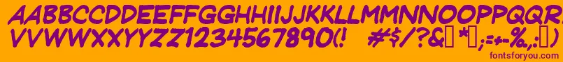 Jeffreyprintitalic Font – Purple Fonts on Orange Background