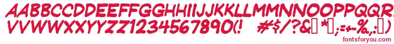 Jeffreyprintitalic Font – Red Fonts on White Background