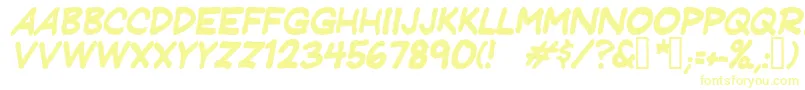 Jeffreyprintitalic Font – Yellow Fonts on White Background