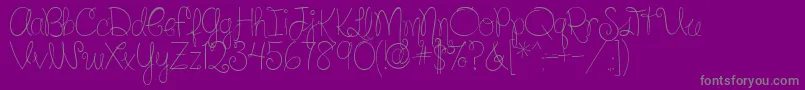 SilverBellybuttonRingReg-Schriftart – Graue Schriften auf violettem Hintergrund