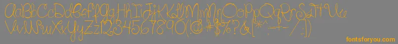 SilverBellybuttonRingReg-Schriftart – Orangefarbene Schriften auf grauem Hintergrund