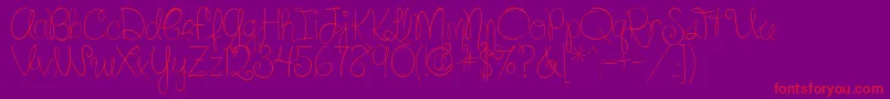 SilverBellybuttonRingReg Font – Red Fonts on Purple Background
