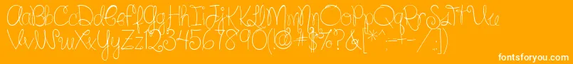 SilverBellybuttonRingReg Font – White Fonts on Orange Background