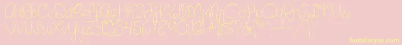 SilverBellybuttonRingReg-Schriftart – Gelbe Schriften auf rosa Hintergrund