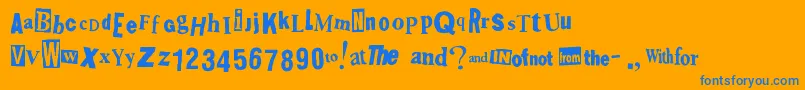 Shoplifter Font – Blue Fonts on Orange Background