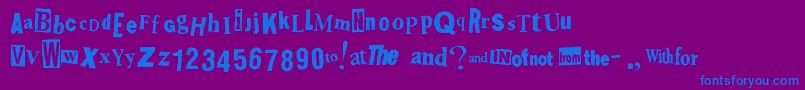 フォントShoplifter – 紫色の背景に青い文字