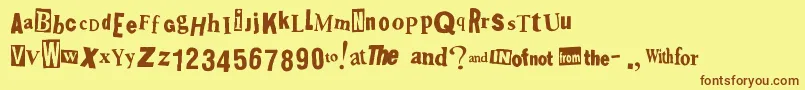 Shoplifter Font – Brown Fonts on Yellow Background