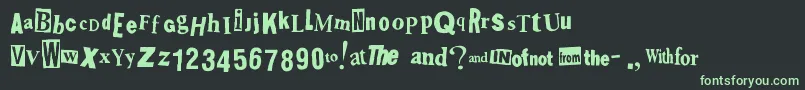 フォントShoplifter – 黒い背景に緑の文字