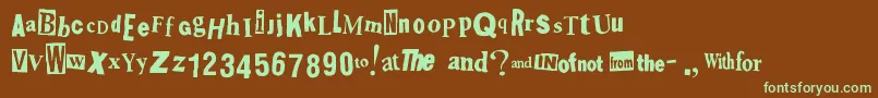 Shoplifter-fontti – vihreät fontit ruskealla taustalla
