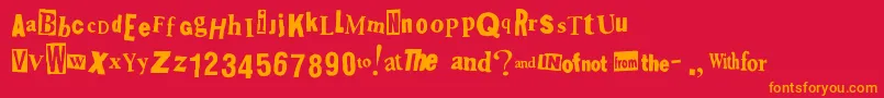 Shoplifter Font – Orange Fonts on Red Background