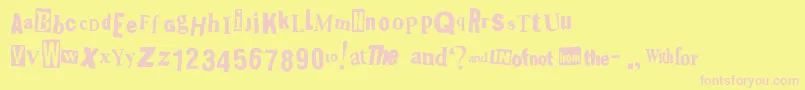 Shoplifter-fontti – vaaleanpunaiset fontit keltaisella taustalla
