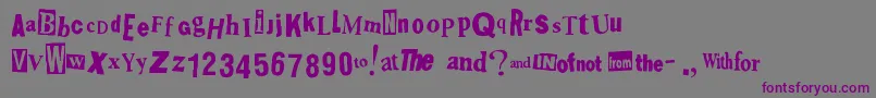 Шрифт Shoplifter – фиолетовые шрифты на сером фоне