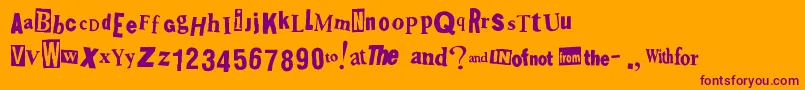 Шрифт Shoplifter – фиолетовые шрифты на оранжевом фоне