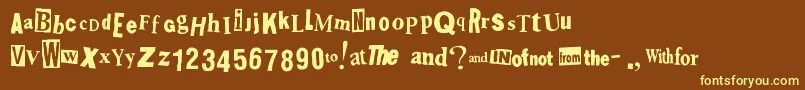 Shoplifter Font – Yellow Fonts on Brown Background