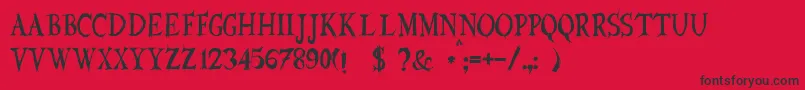 JmhEuryale Font – Black Fonts on Red Background