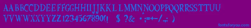 Czcionka JmhEuryale – niebieskie czcionki na fioletowym tle