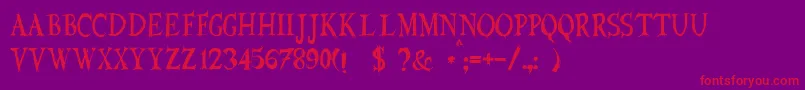 JmhEuryale Font – Red Fonts on Purple Background