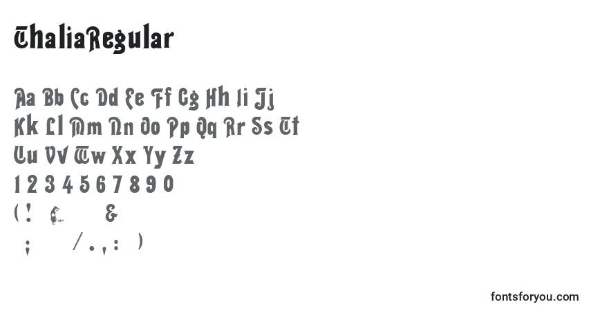 ThaliaRegular-fontti – aakkoset, numerot, erikoismerkit