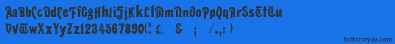 Шрифт ThaliaRegular – чёрные шрифты на синем фоне