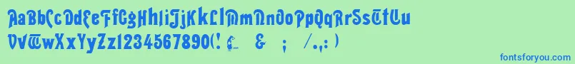 ThaliaRegular Font – Blue Fonts on Green Background