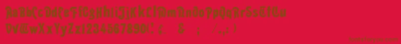 Czcionka ThaliaRegular – brązowe czcionki na czerwonym tle
