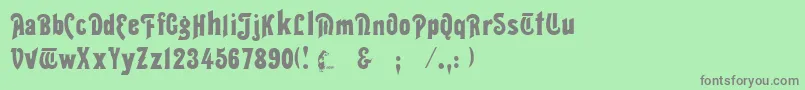 フォントThaliaRegular – 緑の背景に灰色の文字