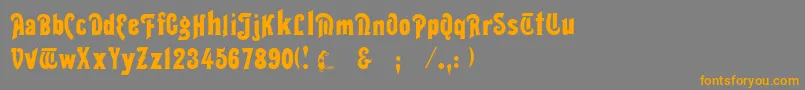 フォントThaliaRegular – オレンジの文字は灰色の背景にあります。