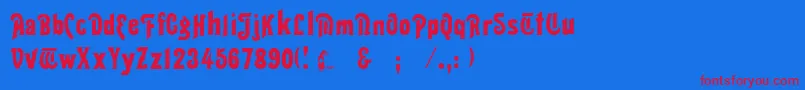 ThaliaRegular Font – Red Fonts on Blue Background