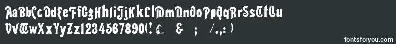 フォントThaliaRegular – 黒い背景に白い文字