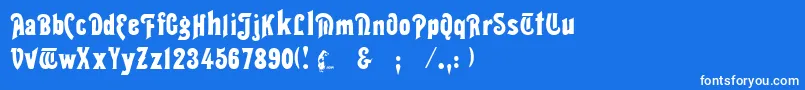 フォントThaliaRegular – 青い背景に白い文字