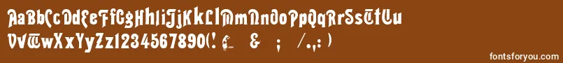 フォントThaliaRegular – 茶色の背景に白い文字