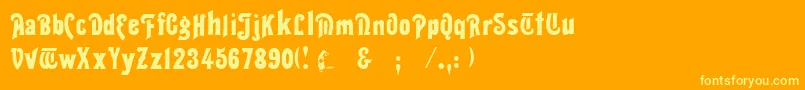 ThaliaRegular Font – Yellow Fonts on Orange Background