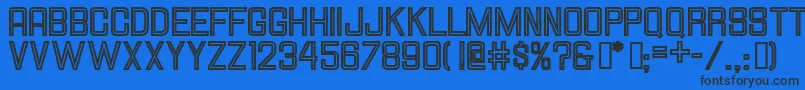 HallandalesquareinlineJl Font – Black Fonts on Blue Background