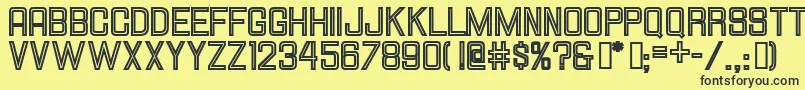 HallandalesquareinlineJl Font – Black Fonts on Yellow Background