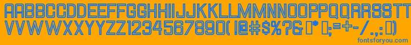 HallandalesquareinlineJl Font – Blue Fonts on Orange Background