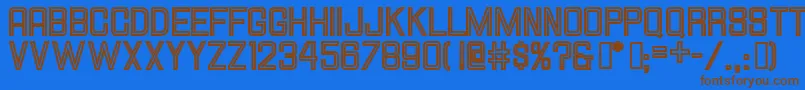 HallandalesquareinlineJl Font – Brown Fonts on Blue Background