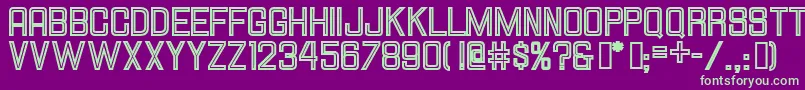 HallandalesquareinlineJl Font – Green Fonts on Purple Background