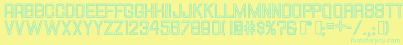 HallandalesquareinlineJl Font – Green Fonts on Yellow Background